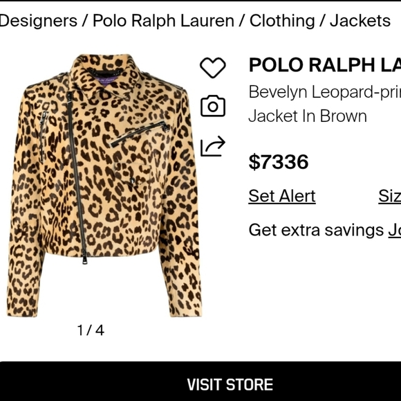 Ralph Lauren Purple Label Bevelyn Leopard Print Leather Jacket MSRP 7336$ - Picture 12 of 14